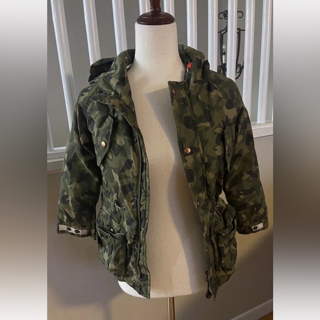 Scotch & Soda Kids Green Camouflage Puffer Jacket